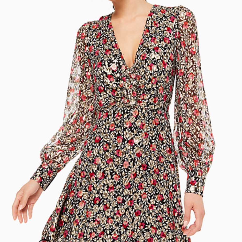 NWOT Kate Spade Floral Park Clip Dot Mini Dress